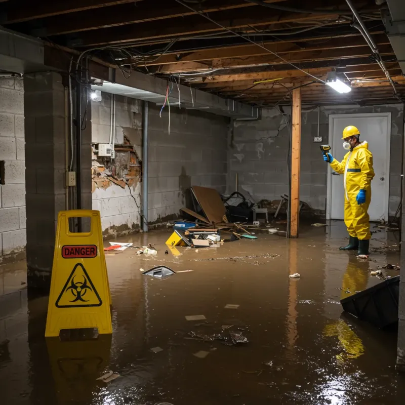 Flooded Basement Electrical Hazard in Cambria, CA Property