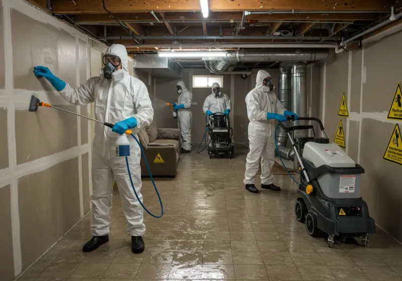 Basement Moisture Removal and Structural Drying process in Cambria, CA